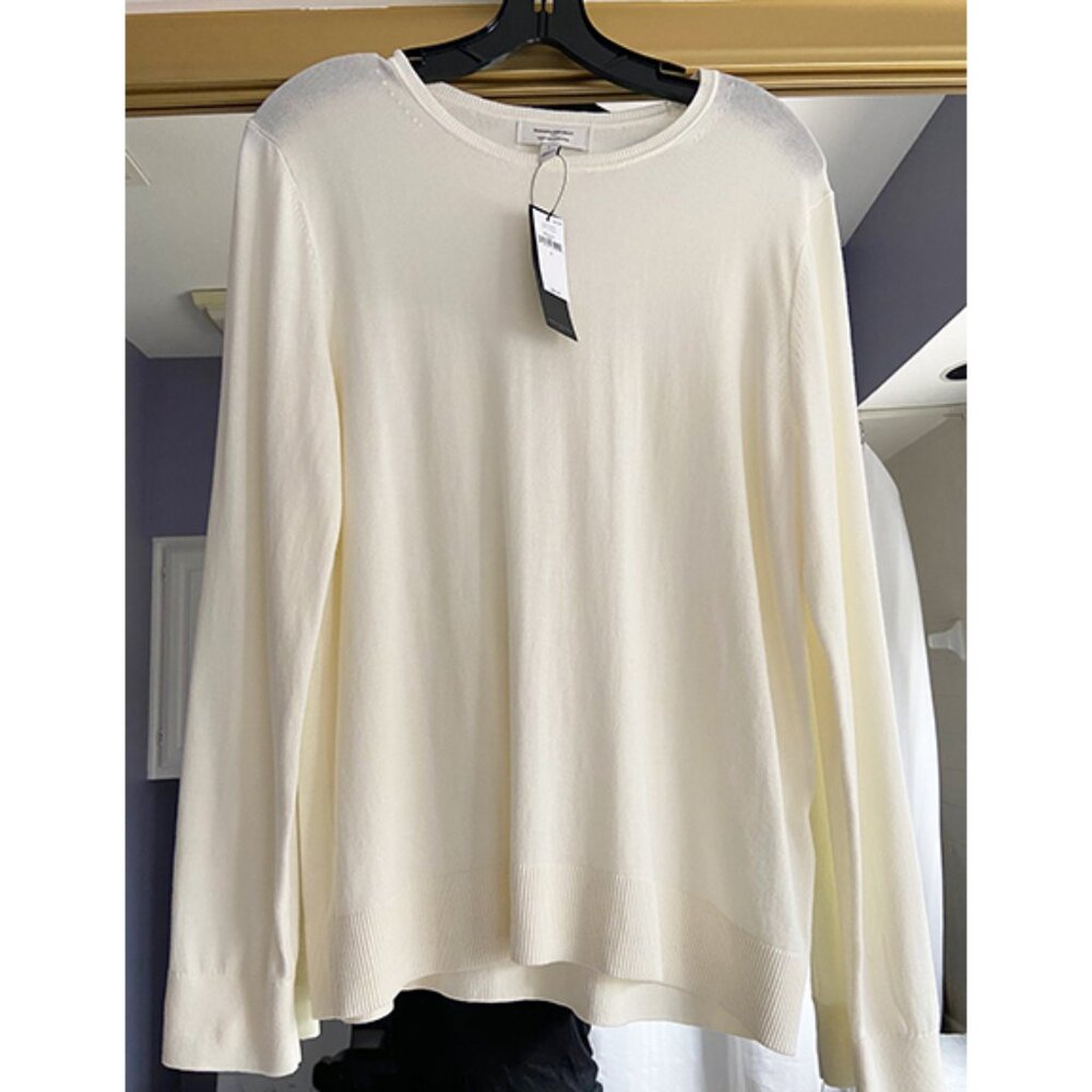 Banana Republic: Forever Yarn long sleeve lightweight sweater, size L, off white